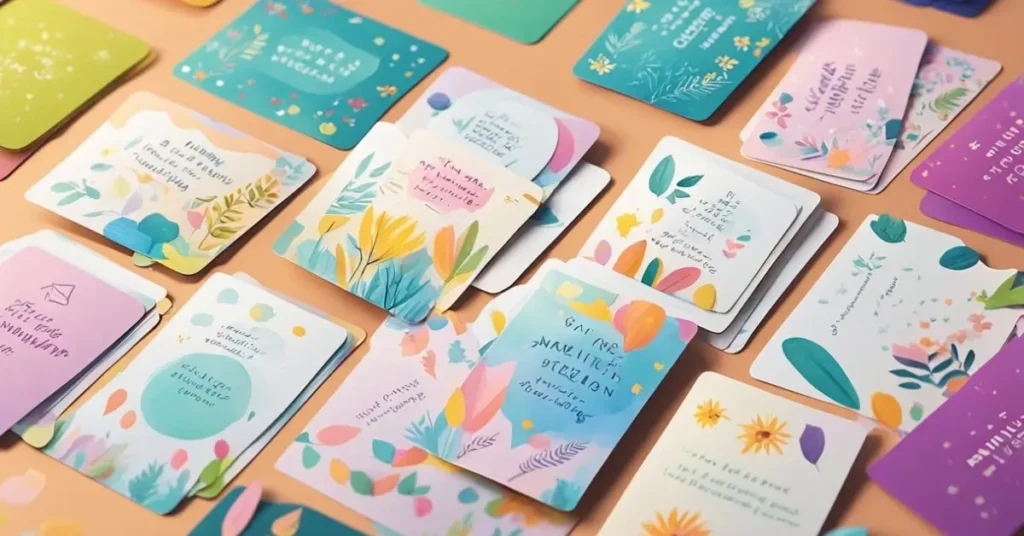 A group of colorful kids affirmation cards