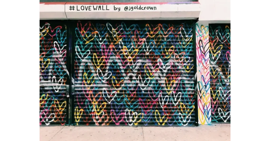 Heart graffiti wall