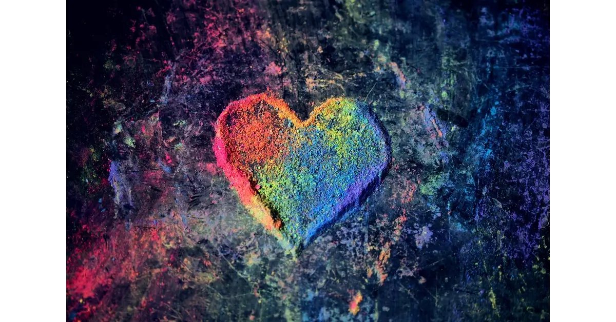 Sel Love Art heart in rainbow colors