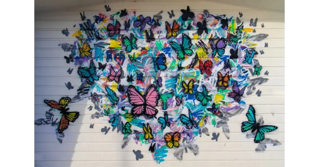 Butterflies forming a Heart drawn in a journal