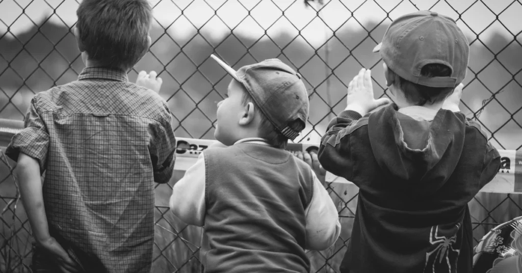 3 boys black and white