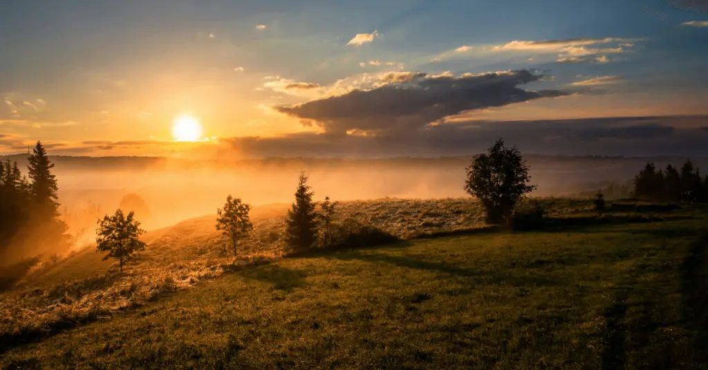 Beautiful Sunrise over the clouds