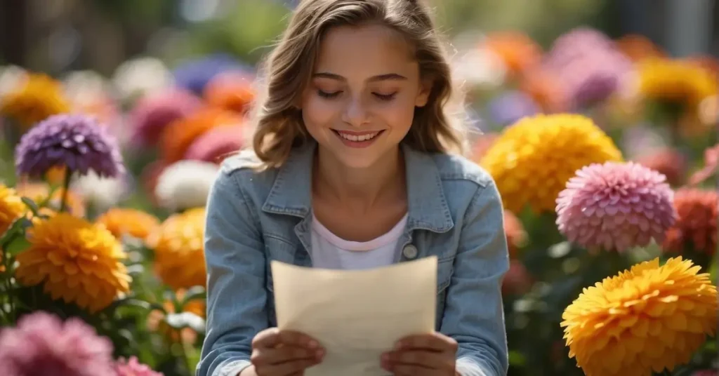 Girl reading a letter