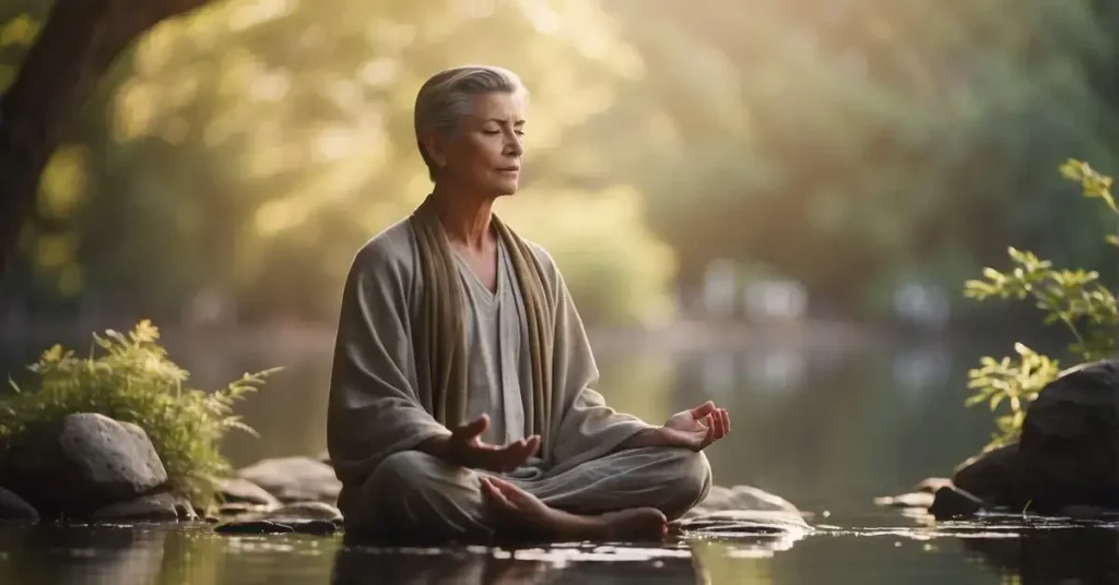 Elderly, wise Womand Meditating