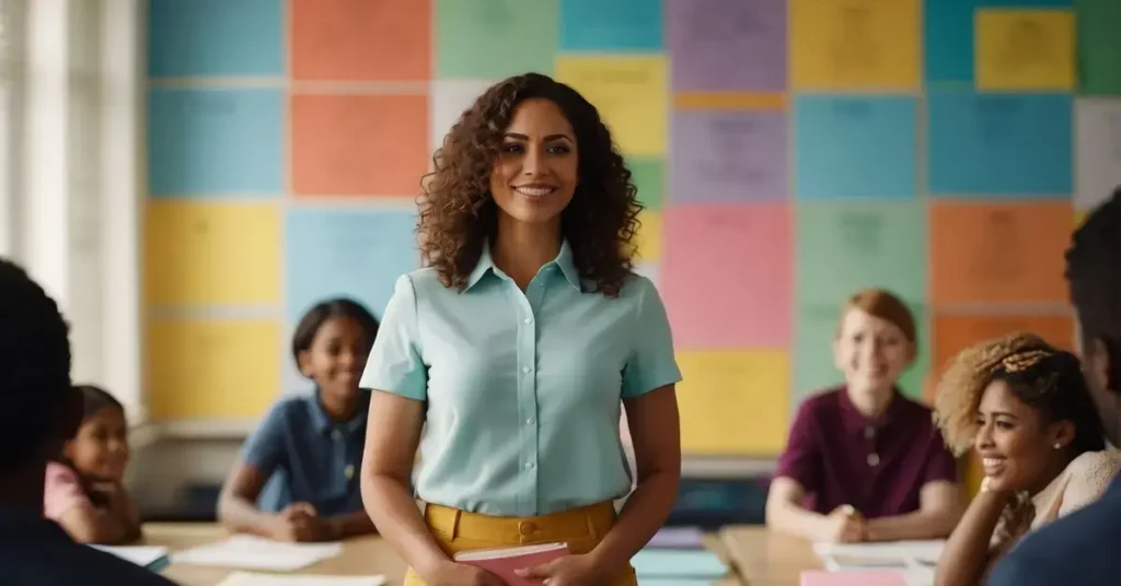 Female Teacher in front of a class