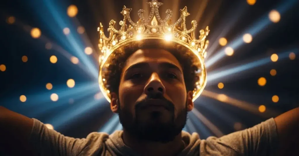 Shinny Golden Crown on Mans Head