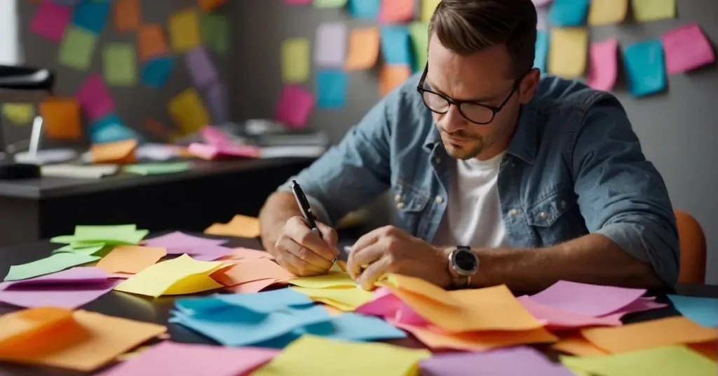 Man writing Notes