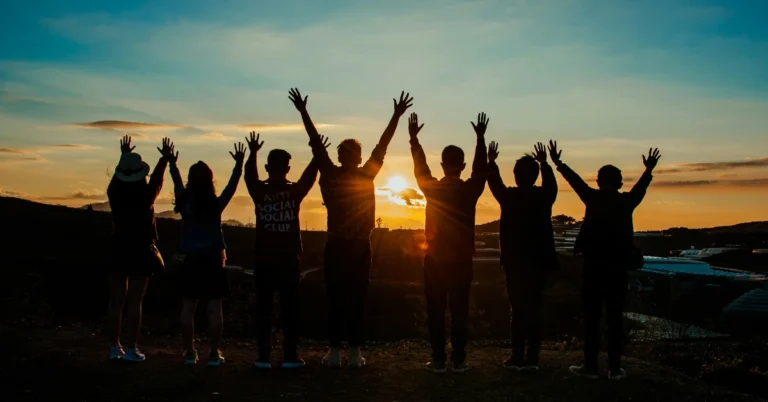 Sunset with a group of Friends