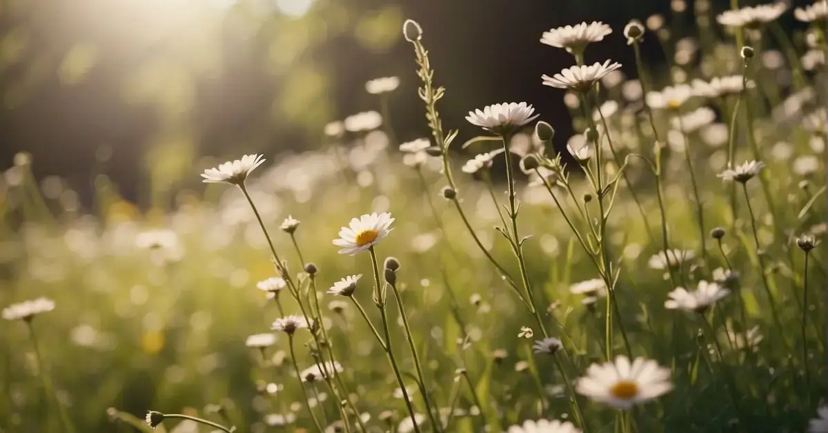 A serene sunlit meadow with a gentle breeze 2